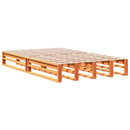 vidaXL barna tömör fenyőfa könyvespolcos ágy matrac nélkül 135 x 190cm