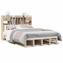 vidaXL tömör fenyőfa könyvespolcos ágy matrac nélkül 140 x 190 cm