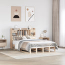 vidaXL tömör fenyőfa könyvespolcos ágy matrac nélkül 140 x 190 cm