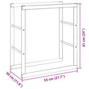 vidaXL tűzifa állvány Fekete 55x30x61 cm Acél