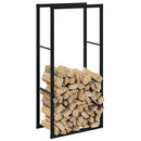vidaXL tűzifa állvány Fekete 55x30x116 cm Acél