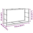 vidaXL tűzifa állvány Fekete 110x30x61 cm Acél