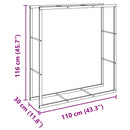 vidaXL fekete acél tűzifatároló 110x30x116 cm