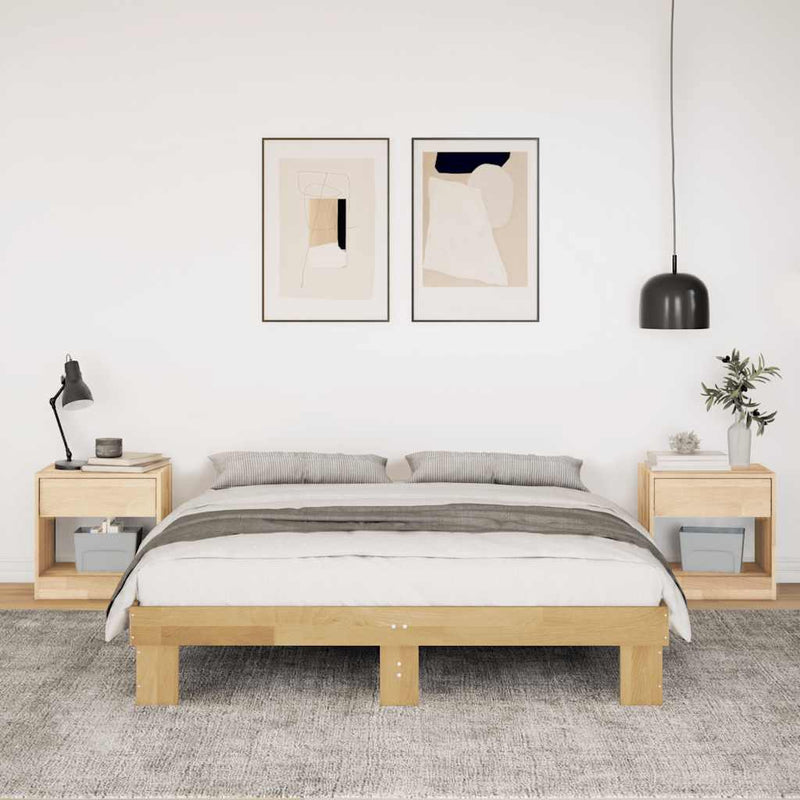 vidaXL ágykeret matrac nélkül 160x200 cm tömör fa tölgyfa