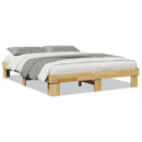 vidaXL tömör tölgyfa ágykeret matrac nélkül 135 x 190 cm