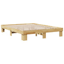 vidaXL tömör tölgyfa ágykeret matrac nélkül 135 x 190 cm