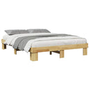 vidaXL tömör tölgyfa ágykeret matrac nélkül 135 x 190 cm