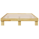 vidaXL tömör tölgyfa ágykeret matrac nélkül 135 x 190 cm