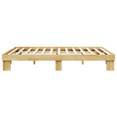 vidaXL tömör tölgyfa ágykeret matrac nélkül 135 x 190 cm