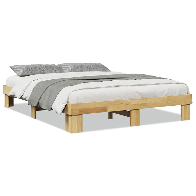 vidaXL ágykeret matrac nélkül 140x190 cm tömör fa tölgyfa