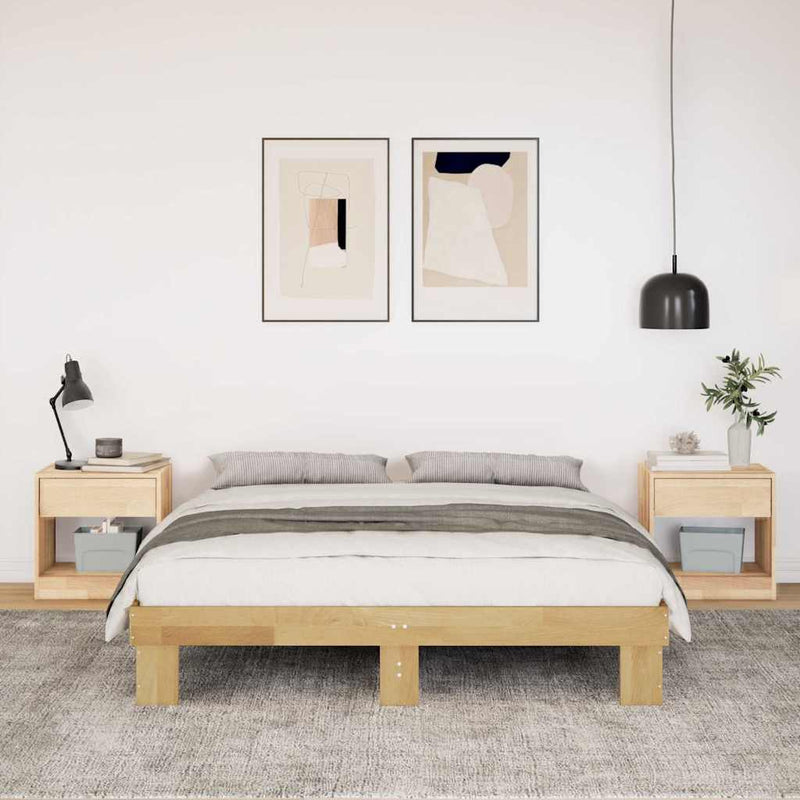 vidaXL ágykeret matrac nélkül 140x190 cm tömör fa tölgyfa