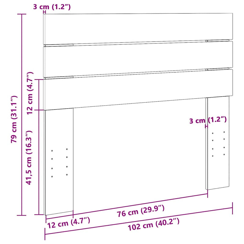 vidaXL tömör tölgyfa fejtámla 100 cm