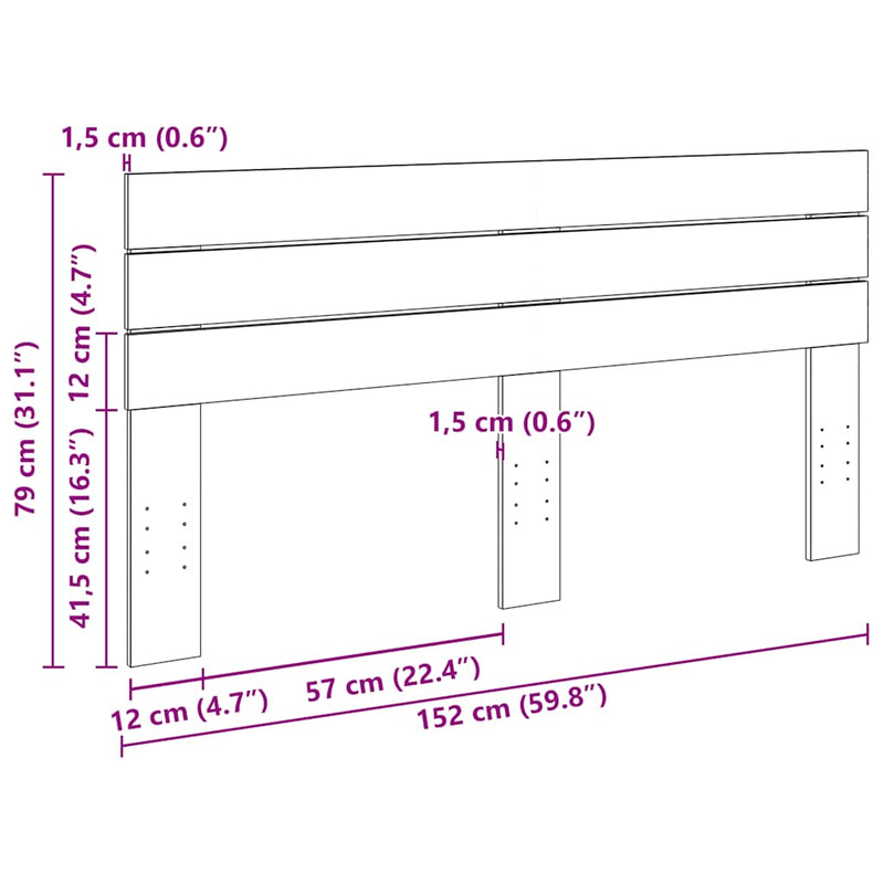 vidaXL tömör tölgyfa fejtámla 150 cm