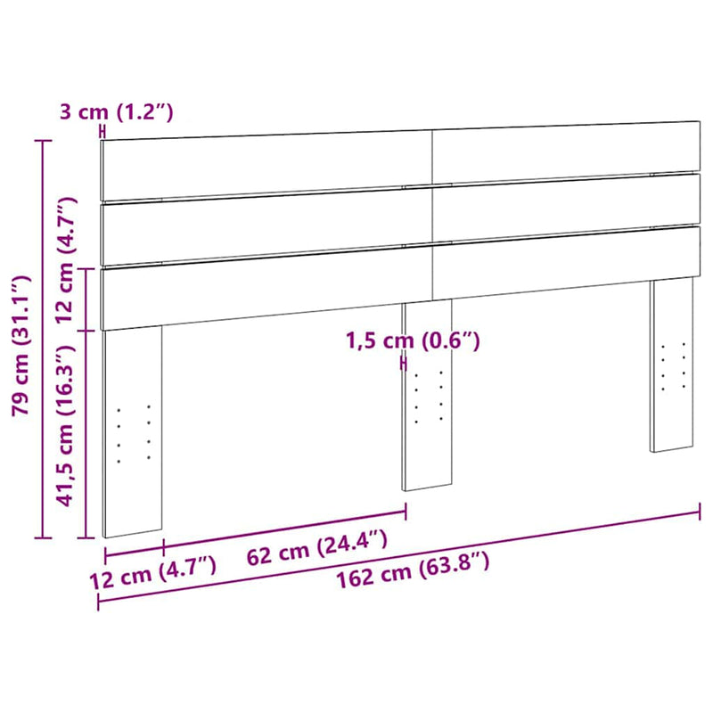 vidaXL tömör tölgyfa fejtámla 160 cm