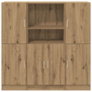 vidaXL 3 részes kézműves tölgy szerelt fa konyhaszekrény garnitúra