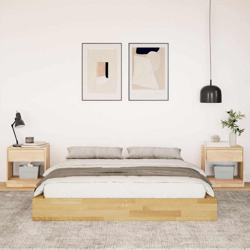 vidaXL ágykeret matrac nélkül 150x200 cm tömör fa tölgyfa