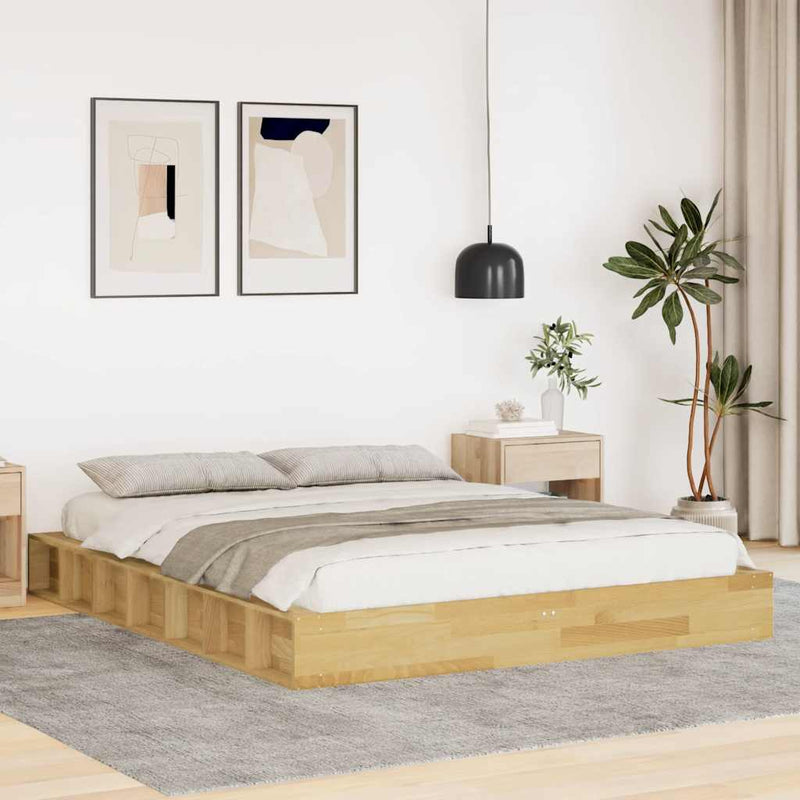 vidaXL ágykeret matrac nélkül 150x200 cm tömör fa tölgyfa