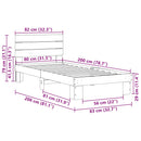 vidaXL ágykeret fejtámlával matrac nélkül 80x200 cm tömör fa tölgyfa