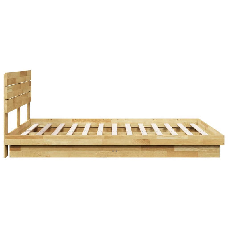 vidaXL ágykeret fejtámlával matrac nélkül 140x200 cm tömör fa tölgyfa