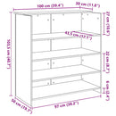 vidaXL recepciós pult betonszürke 100x50x103,5 cm szerelt fa
