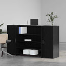 vidaXL fekete tölgyfa recepciósasztal 180 x 50 x 103,5 cm