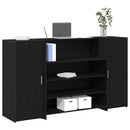 vidaXL fekete tölgyfa recepciósasztal 180 x 50 x 103,5 cm