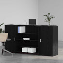 vidaXL fekete tölgyfa recepciósasztal 200 x 50 x 103,5 cm
