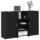 vidaXL recepciós pult fekete tölgyszínű 155x50x103,5 cm szerelt fa