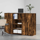 vidaXL recepciós pult füstös tölgy 155x50x103,5 cm szerelt fa