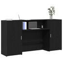vidaXL recepciós pult fekete tölgyszínű 200x50x103,5 cm szerelt fa