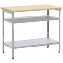 vidaXL Munkaasztal polcokkal Szürke 100 x 55 x 85 cm Porszórt acél