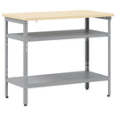 vidaXL Munkaasztal polcokkal Szürke 100 x 55 x 85 cm Porszórt acél