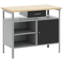 vidaXL Munkapad Fekete és Szürke 100 x 55 x 85 cm Műszaki fa és acél