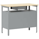 vidaXL Munkapad Fekete és Szürke 100 x 55 x 85 cm Műszaki fa és acél