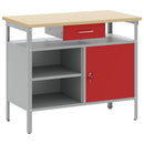 vidaXL Munkapad Piros és Szürke 100 x 55 x 85 cm Műszaki fa és acél