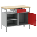 vidaXL Munkapad Piros és Szürke 100 x 55 x 85 cm Műszaki fa és acél