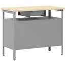 vidaXL Munkapad Piros és Szürke 100 x 55 x 85 cm Műszaki fa és acél