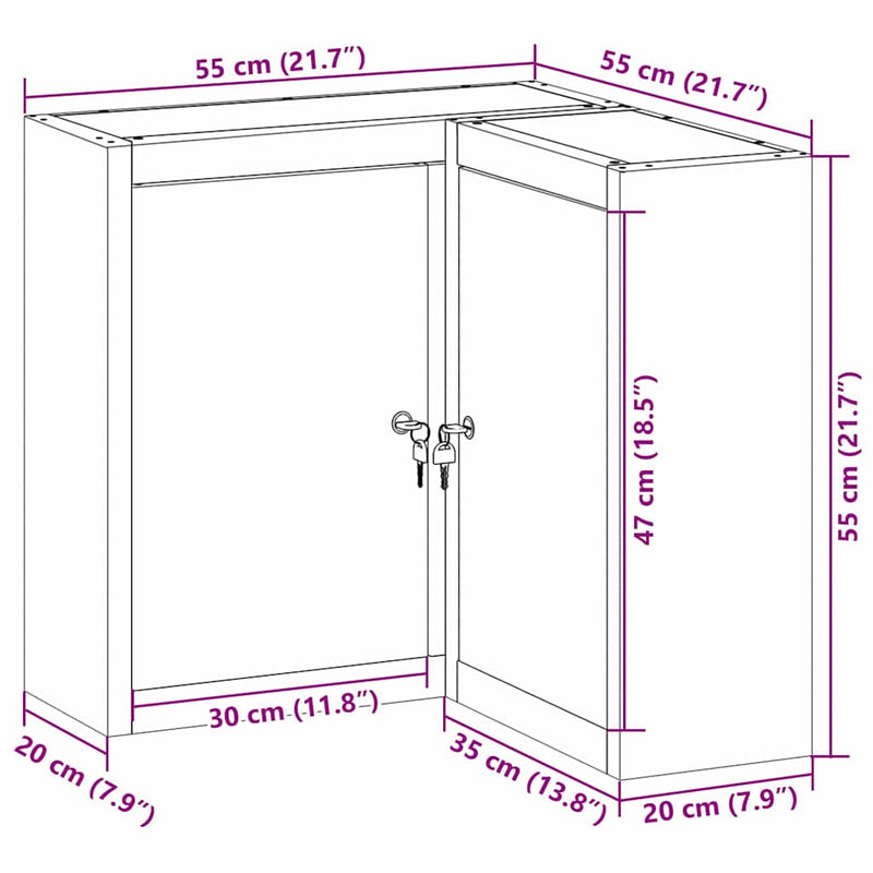 vidaXL Szerszámosláda Piros és szürke 55 x 55 x 55 cm Porszórt Acél