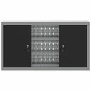 vidaXL Szerszámosláda Fekete és szürke 100 x 20 x 55 cm Porszórt Acél