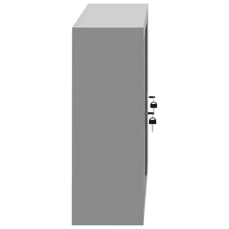 vidaXL Szerszámosláda Fekete és szürke 100 x 20 x 55 cm Porszórt Acél