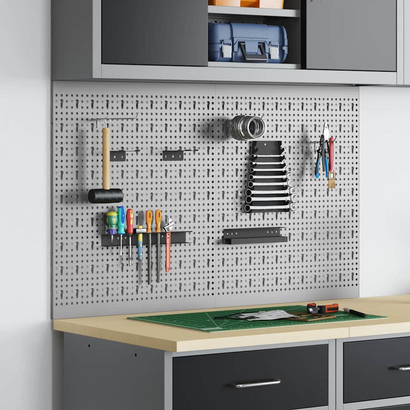 vidaXL Tárolópad 2 pcs Szürke 100 x 1 x 60 cm Porszórt Acél