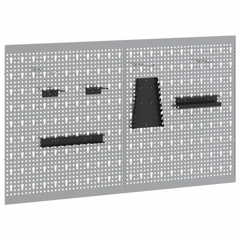 vidaXL Tárolópad 2 pcs Szürke 100 x 1 x 60 cm Porszórt Acél