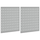 vidaXL Tárolópad 2 pcs Szürke 100 x 1 x 60 cm Porszórt Acél