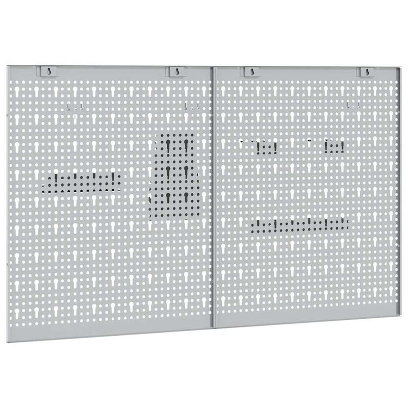 vidaXL Tárolópad 2 pcs Szürke 100 x 1 x 60 cm Porszórt Acél