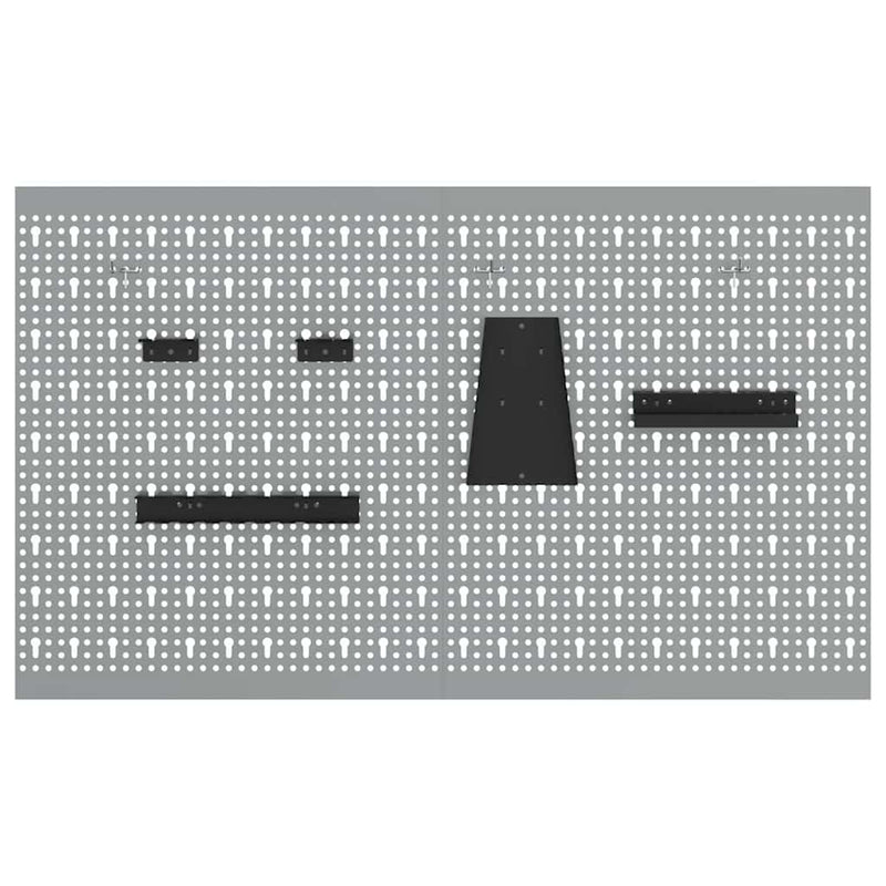 vidaXL Tárolópad 2 pcs Szürke 100 x 1 x 60 cm Porszórt Acél