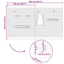 vidaXL Tárolópad 2 pcs Szürke 100 x 1 x 60 cm Porszórt Acél