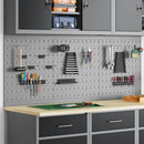 vidaXL Tárolópad 3 pcs Szürke 150 x 1 x 60 cm Porszórt Acél