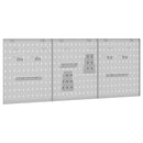 vidaXL Tárolópad 3 pcs Szürke 150 x 1 x 60 cm Porszórt Acél