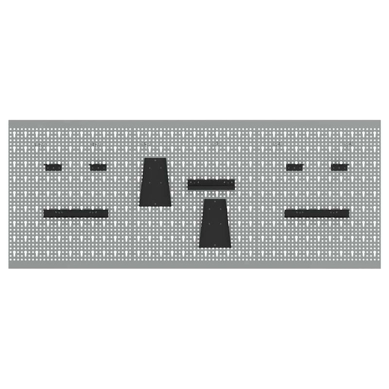 vidaXL Tárolópad 3 pcs Szürke 150 x 1 x 60 cm Porszórt Acél