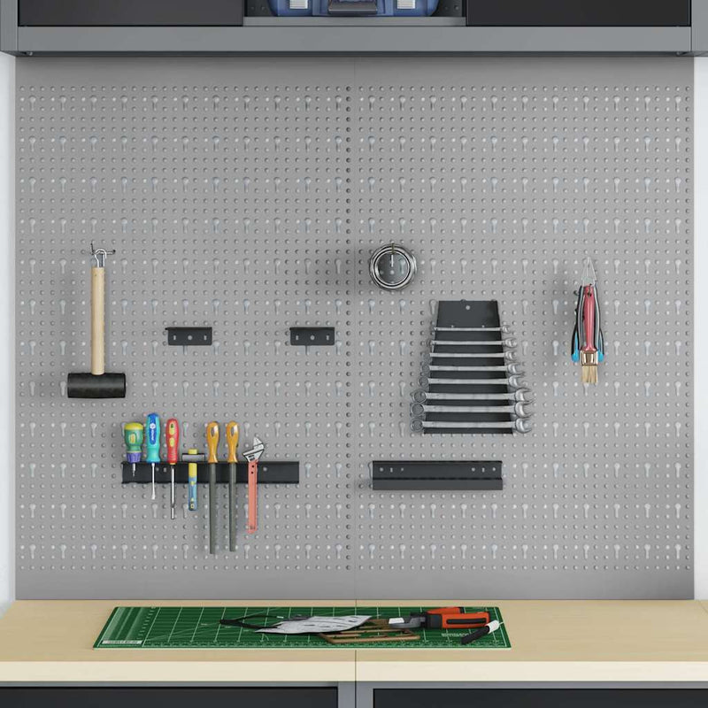 vidaXL Tárolópad 2 pcs Szürke 100 x 1 x 80 cm Porszórt Acél